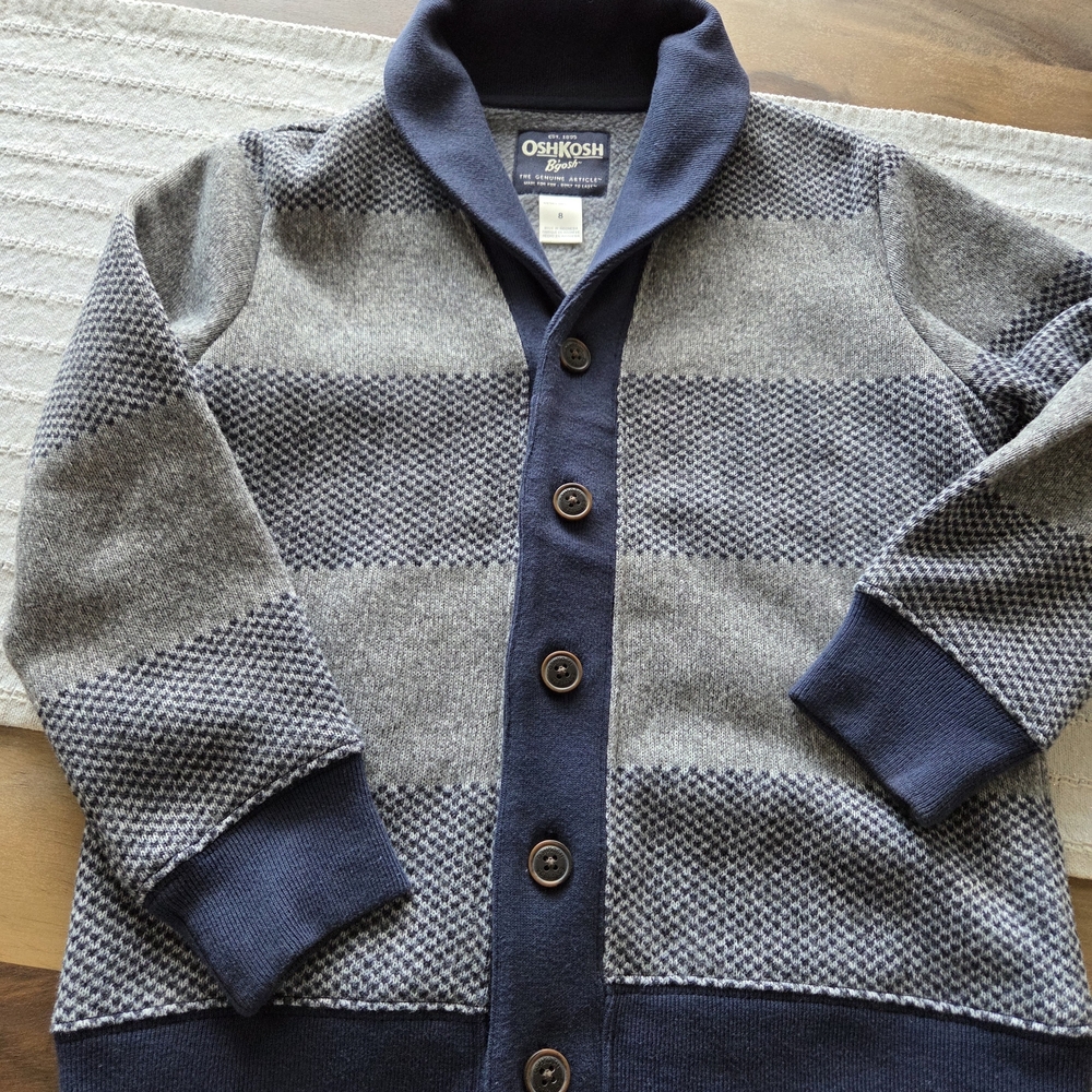 OshKosh B'gosh Navy and Gray Cardigan